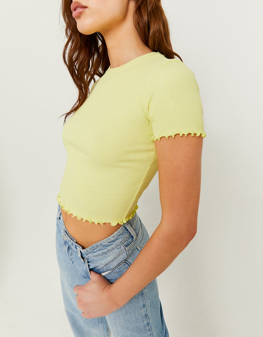 TALLY WEiJL, Yellow Cropped T-shirt for Women