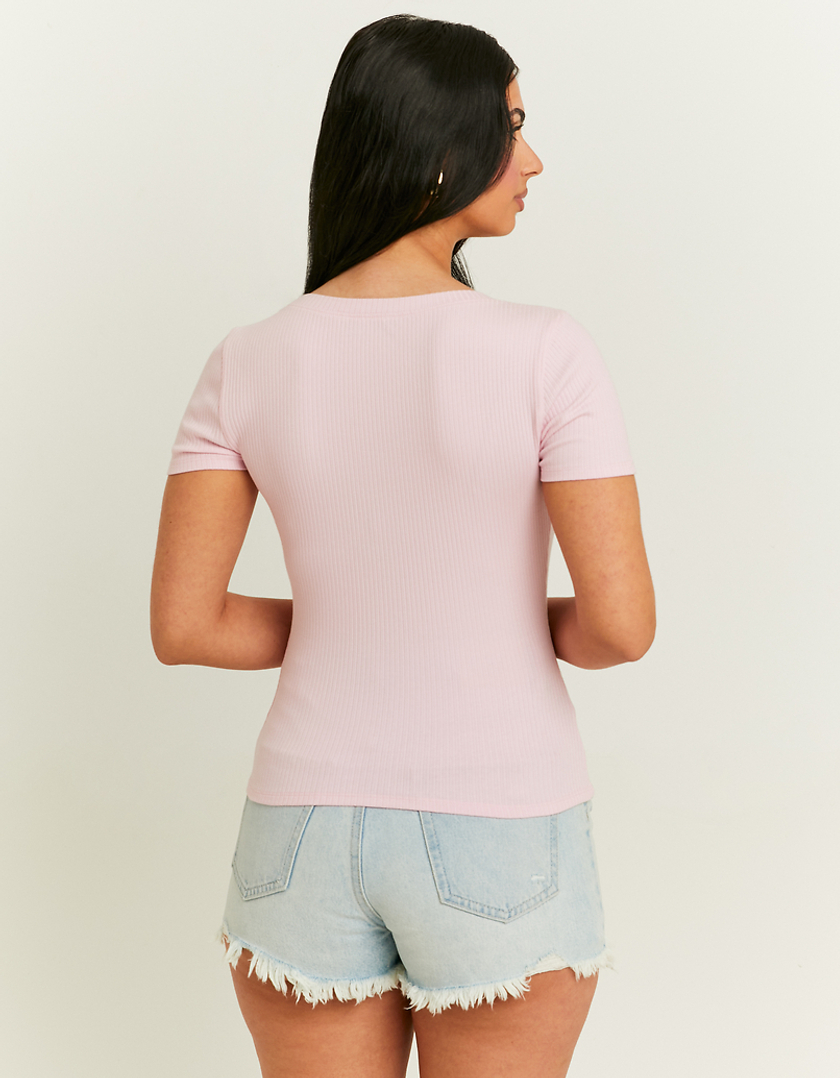 TALLY WEiJL, Pink Basic Regular Fit T-Shirt for Women