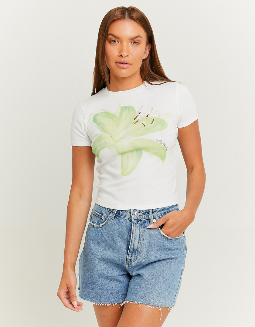 TALLY WEiJL, White Printed T-shirt for Women