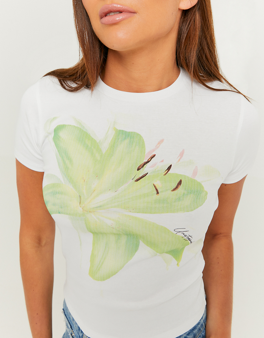 TALLY WEiJL, White Printed T-shirt for Women