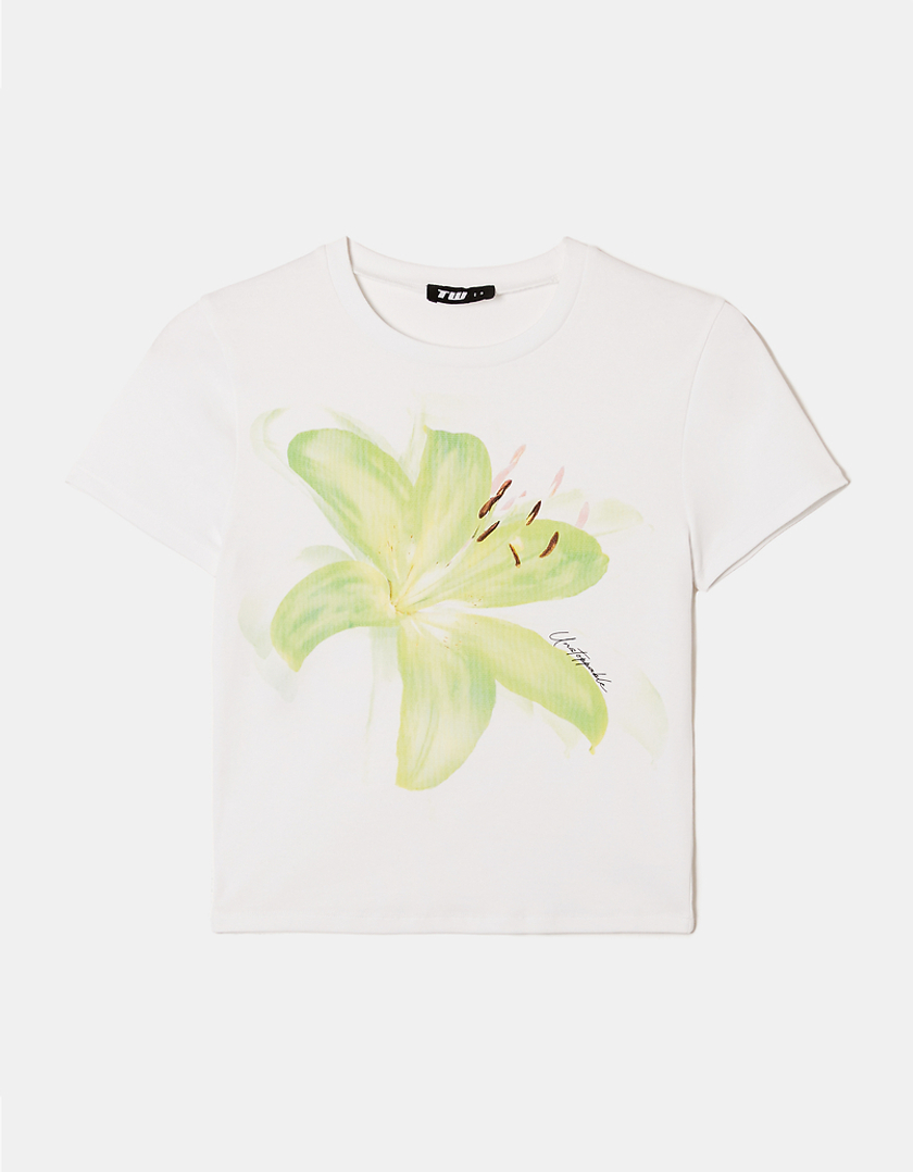 TALLY WEiJL, White Printed T-shirt for Women