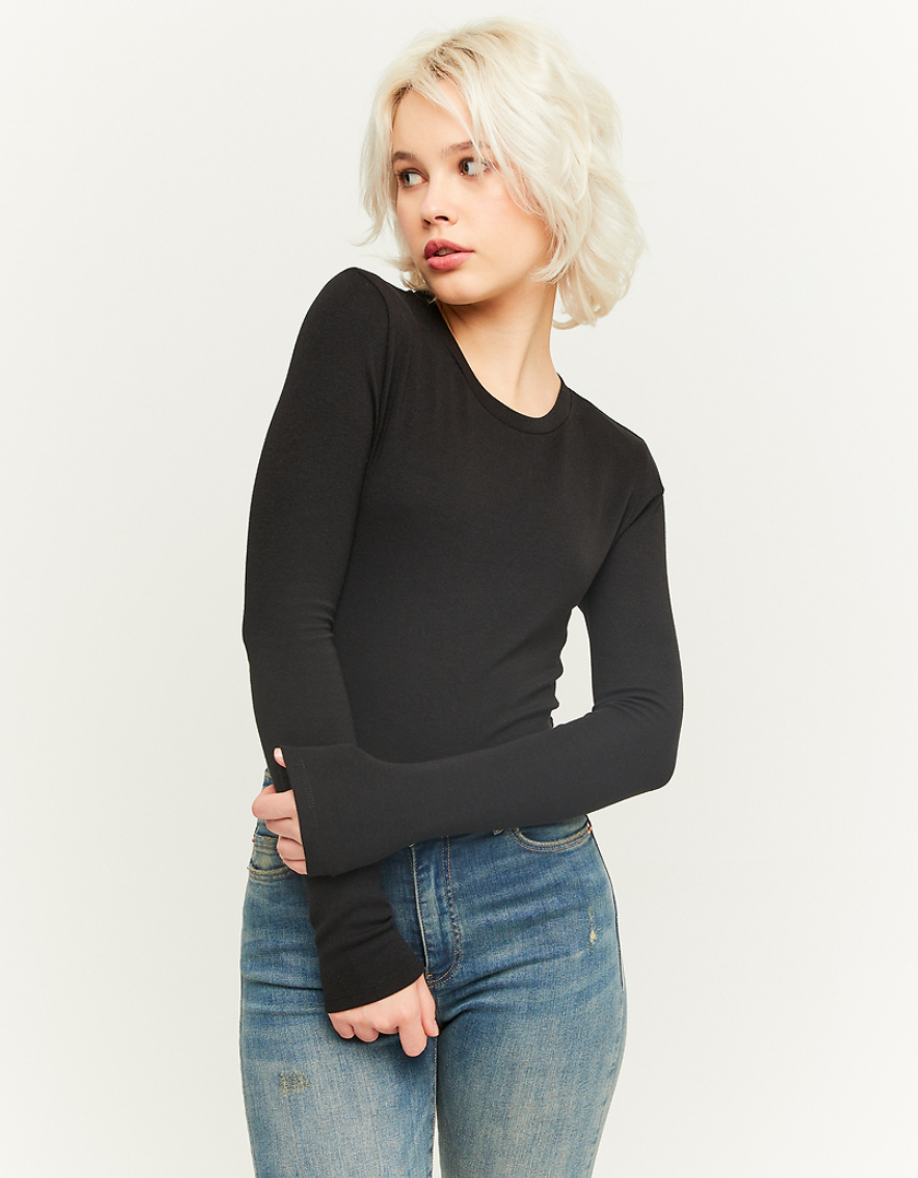 TALLY WEiJL, Black Long Sleeves T-Shirt for Women