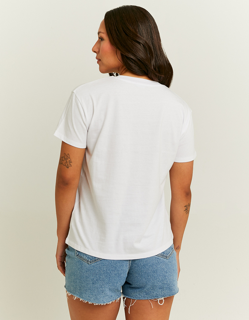 TALLY WEiJL, White Regular Printed T-Shirt for Women