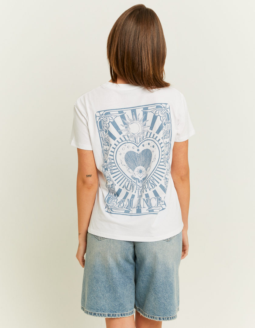 TALLY WEiJL, White Printed T-Shirt for Women