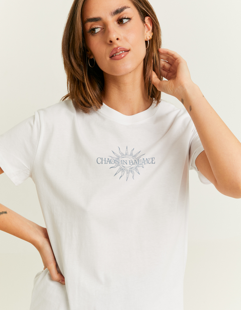 TALLY WEiJL, White Printed T-Shirt for Women