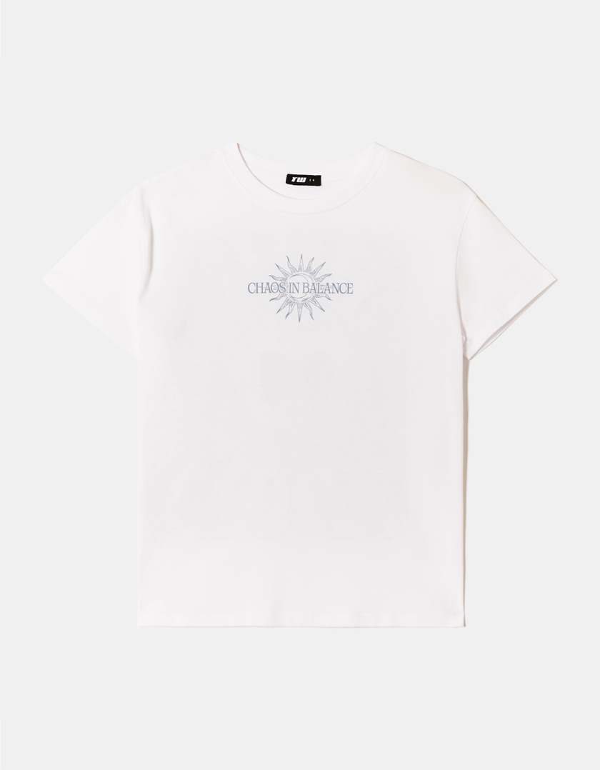 TALLY WEiJL, White Printed T-Shirt for Women