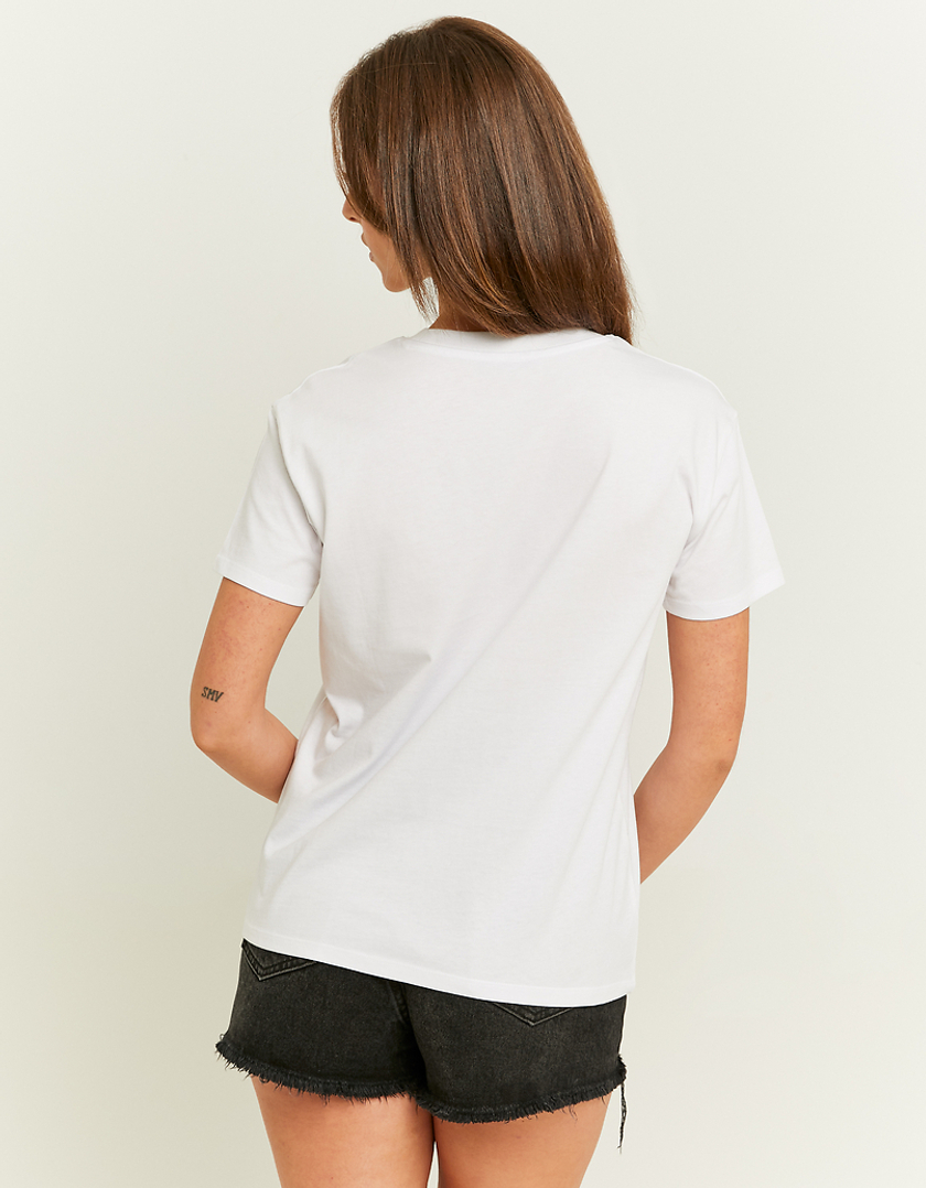 TALLY WEiJL, White Printed T-Shirt for Women