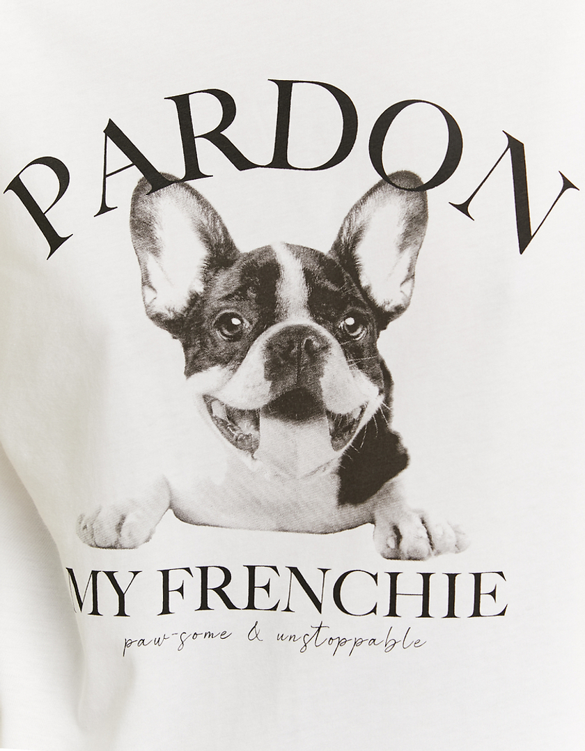 TALLY WEiJL, Weißes T-Shirt mit Hund for Women