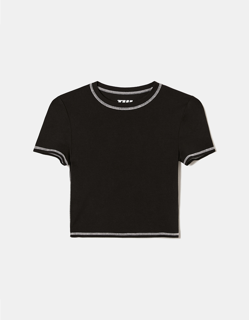 T-shirt With Contrast Stitching | TALLY Netherlands WEiJL