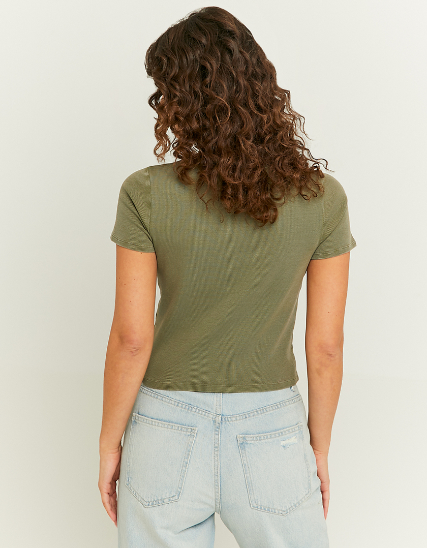 TALLY WEiJL, Deep Khaki Basic T-shirt for Women