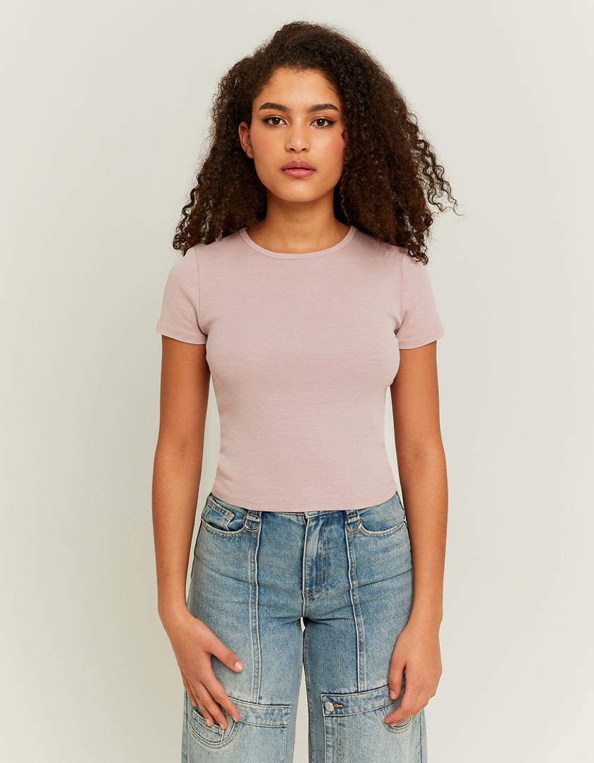 TALLY WEiJL, T-shirt basique rose delavé for Women