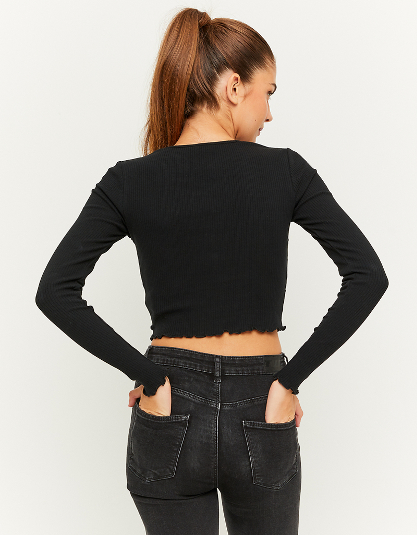 TALLY WEiJL, Μπλούζα Cropped Basic Μαύρη for Women