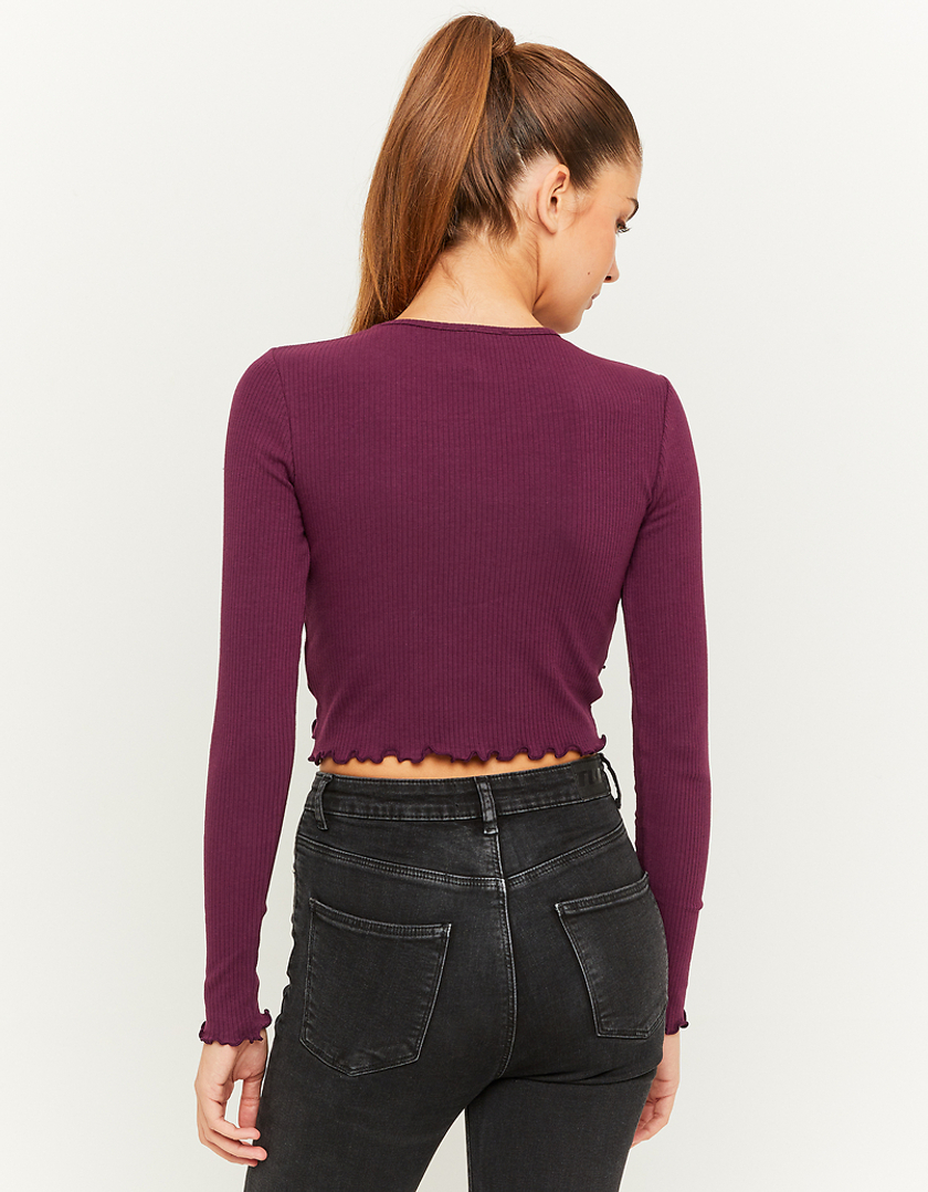 TALLY WEiJL, Purple Cropped Basic T-Shirt for Women