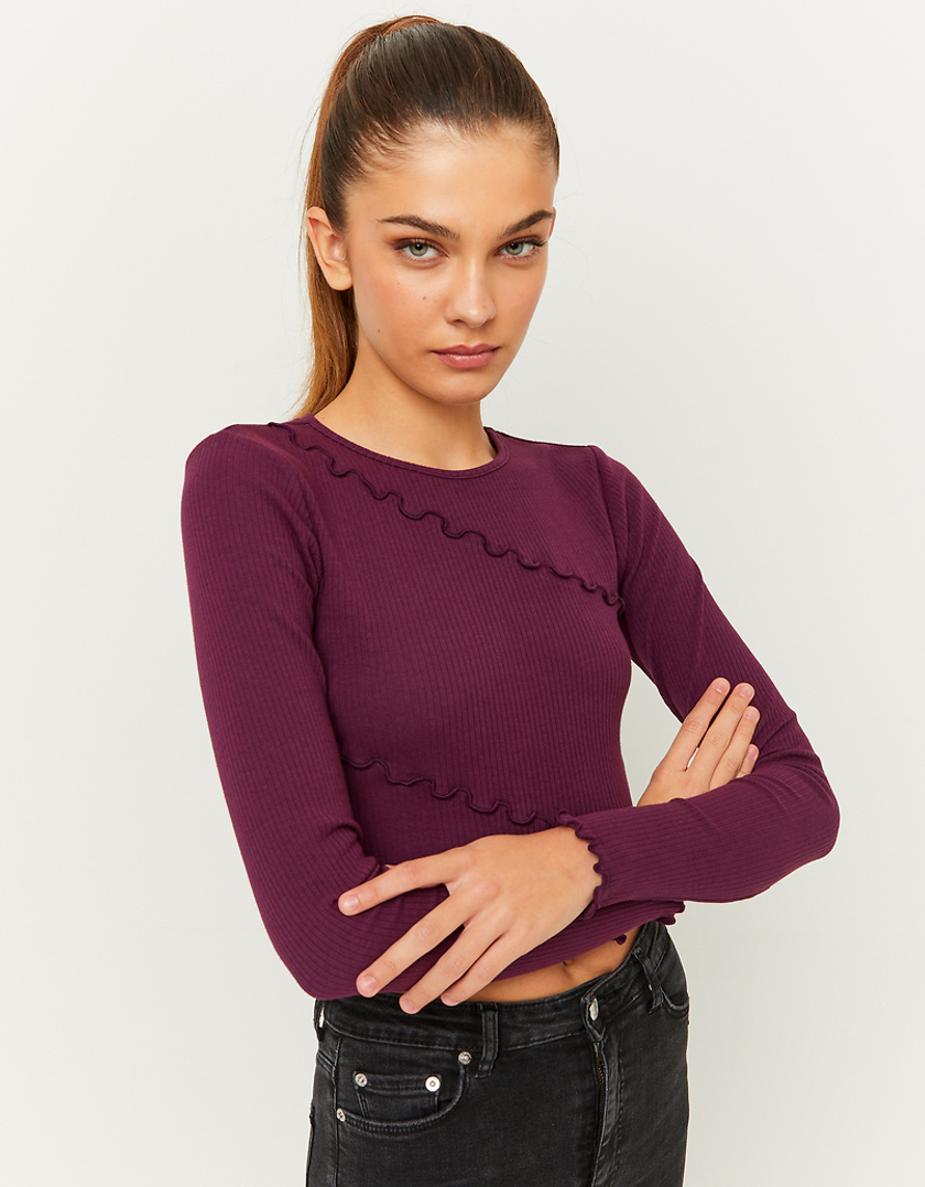 TALLY WEiJL, Lila cropped Basic-T-Shirt for Women