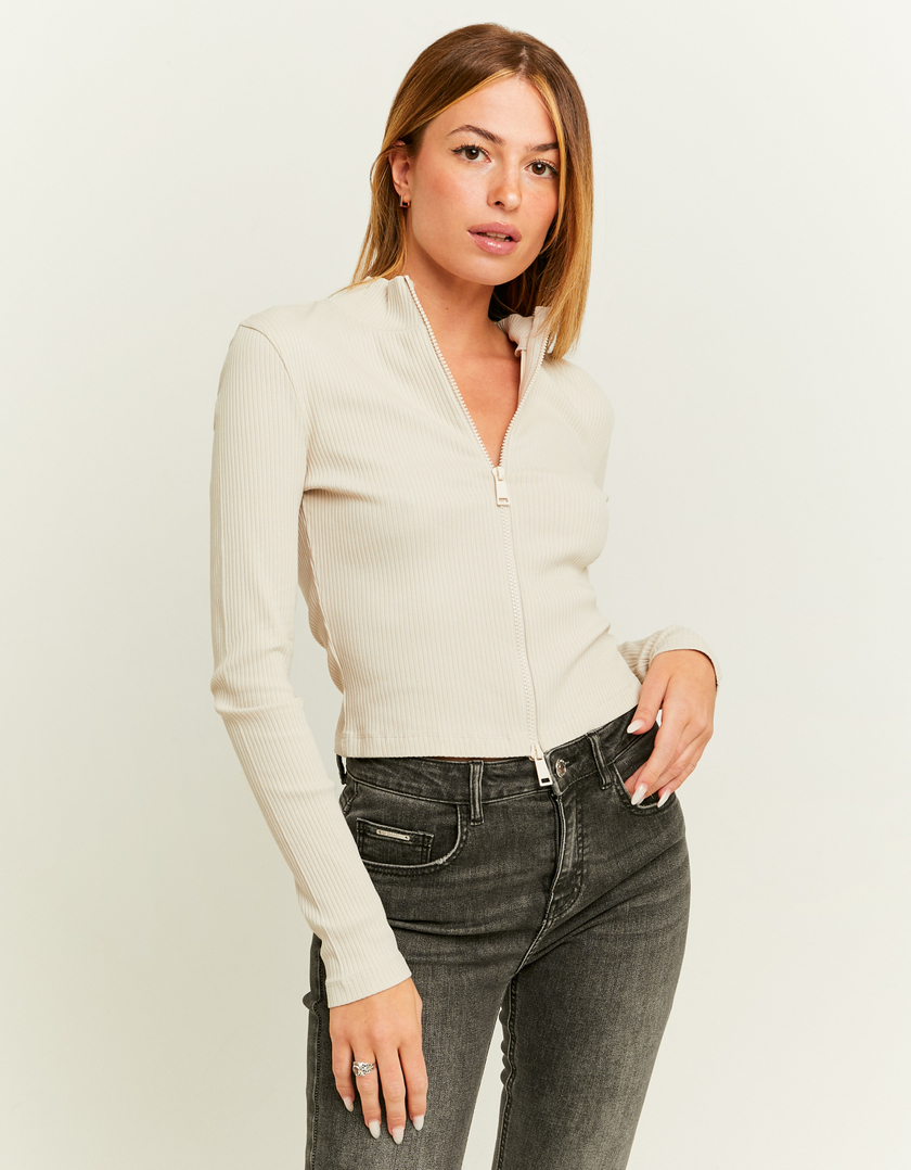 TALLY WEiJL, Cardigan Ajusté et Zippé Blanc for Women