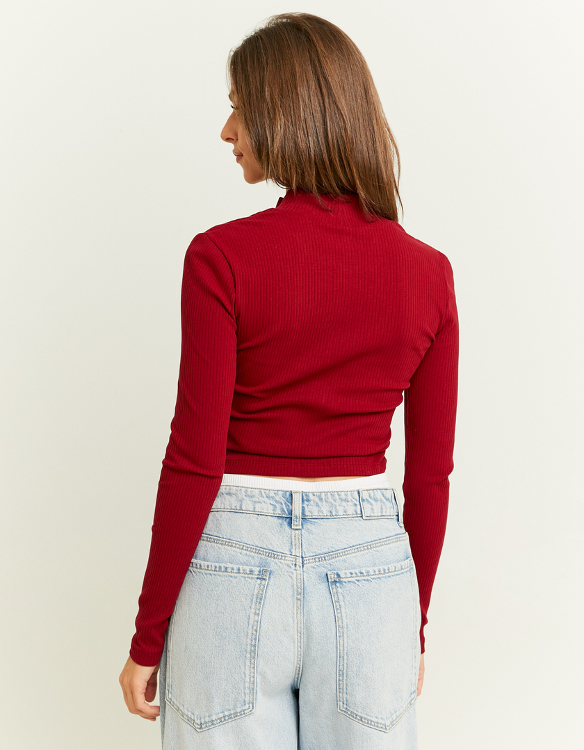 TALLY WEiJL, Cardigan Aderente Rosso con Zip for Women