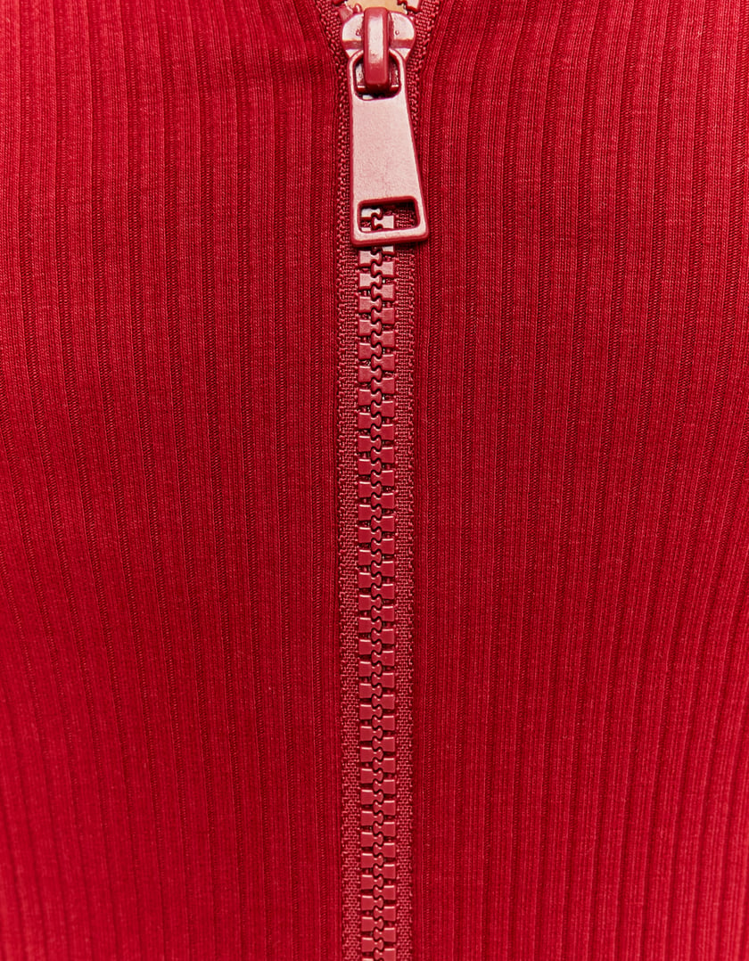 TALLY WEiJL, Cardigan Ajusté et Zippé Rouge for Women