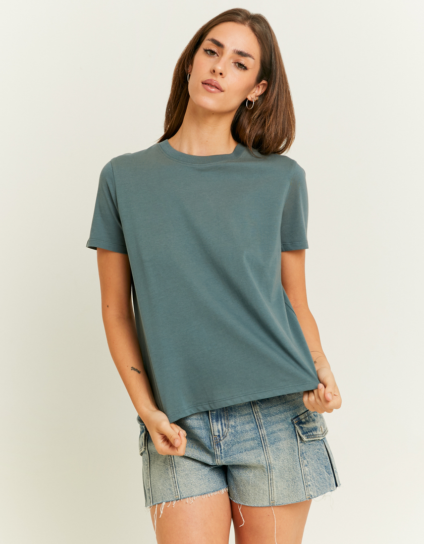 TALLY WEiJL, Blaues Basic-T-Shirt for Women