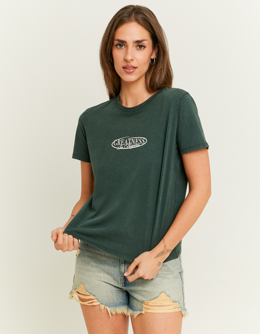 TALLY WEiJL, T-Shirt Kaki Basique for Women