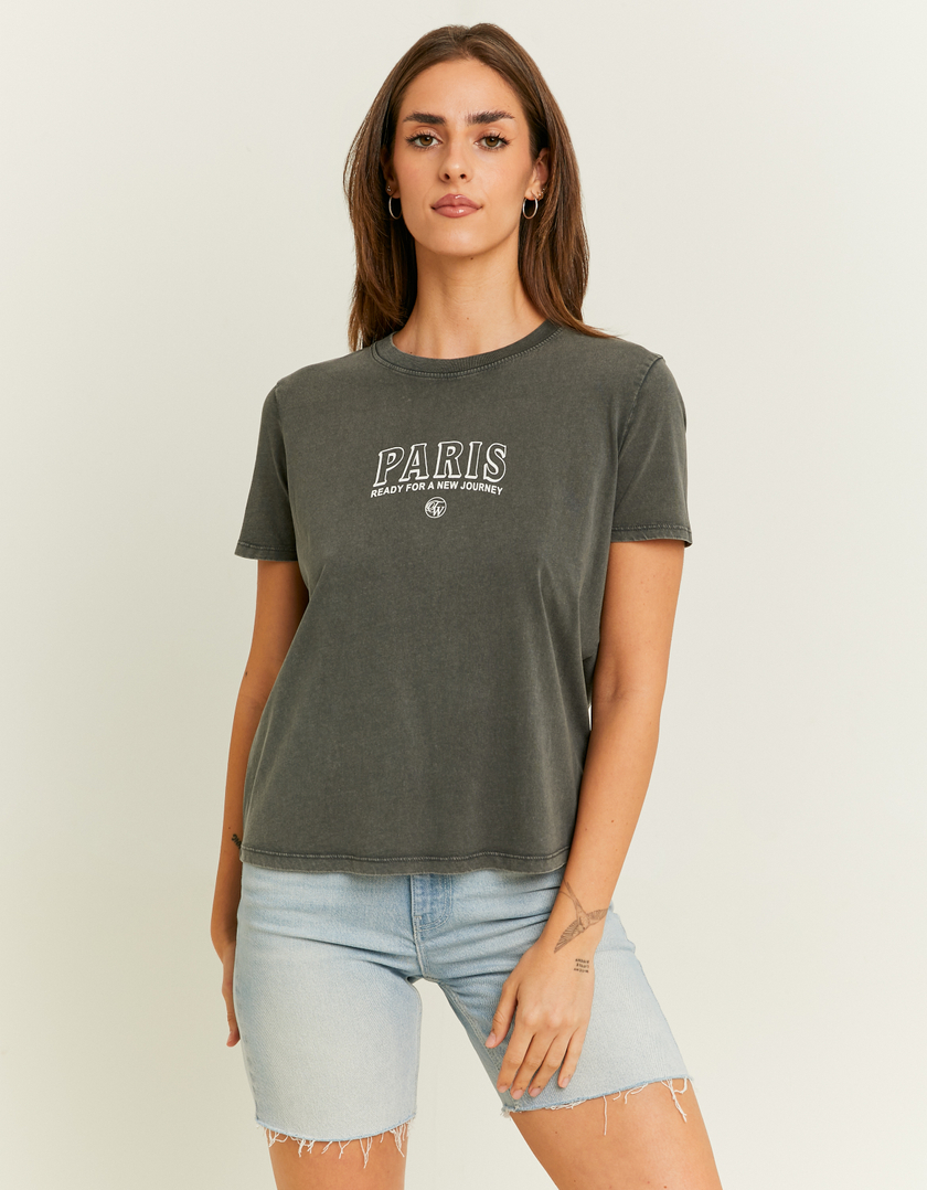 TALLY WEiJL, Grey Printed T-Shirt for Women