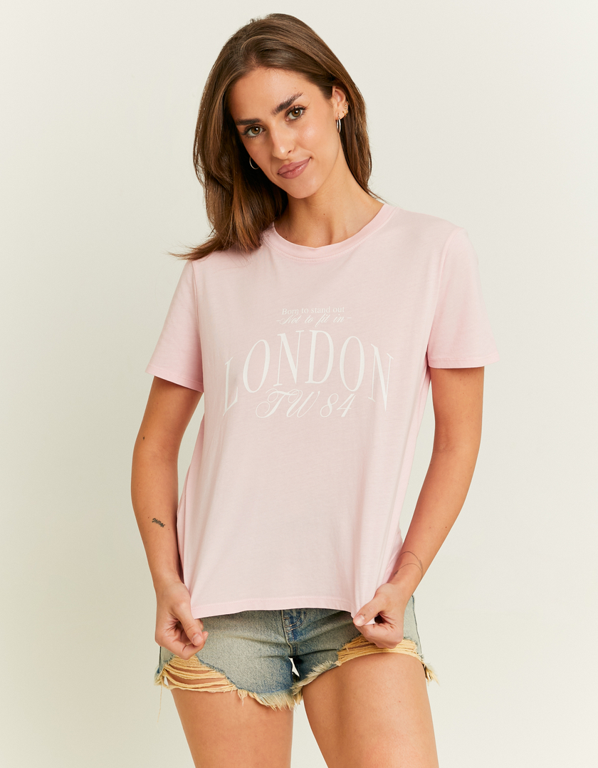 TALLY WEiJL, T-Shirt Rose Basique for Women