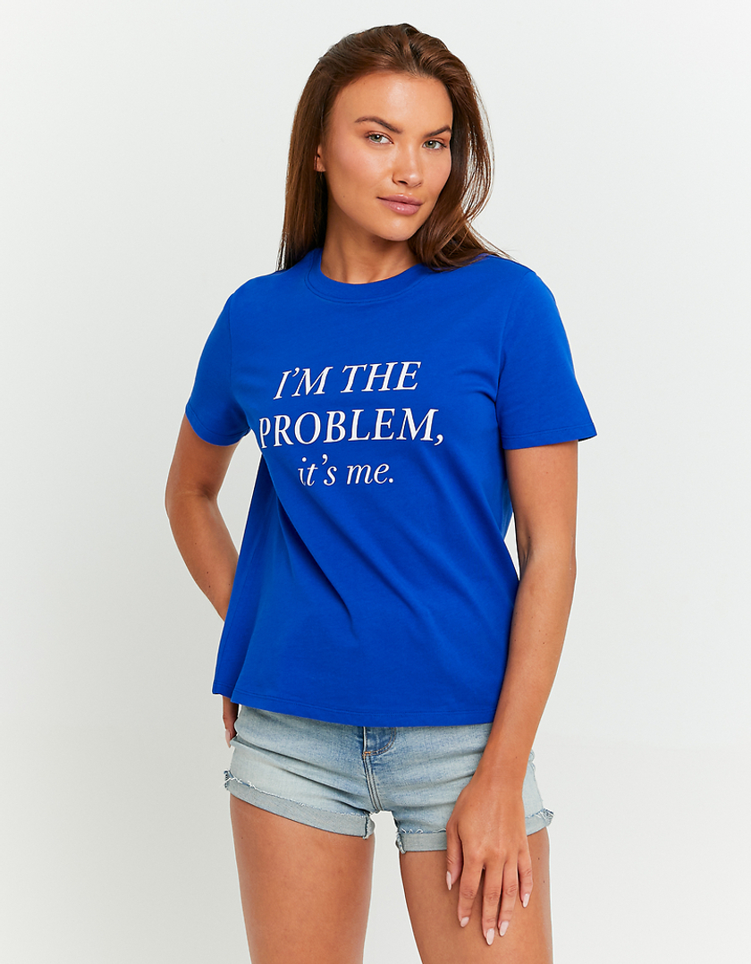 TALLY WEiJL, Blue Printed Regular T-shirt for Women