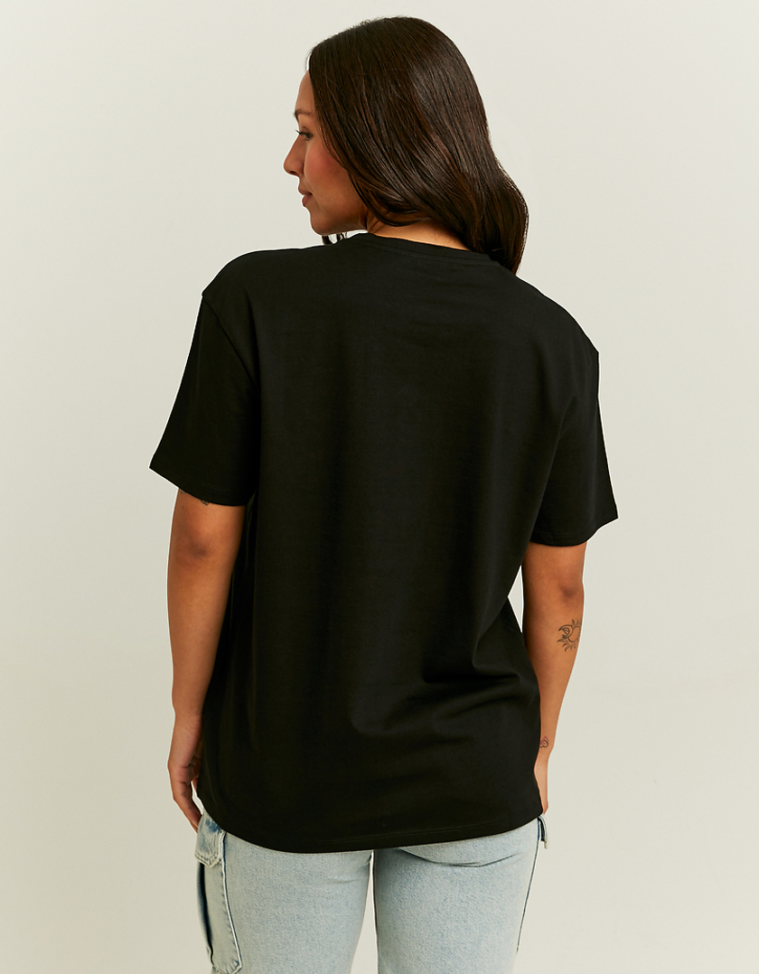 TALLY WEiJL, T-Shirt Oversize Noir Imprimé for Women