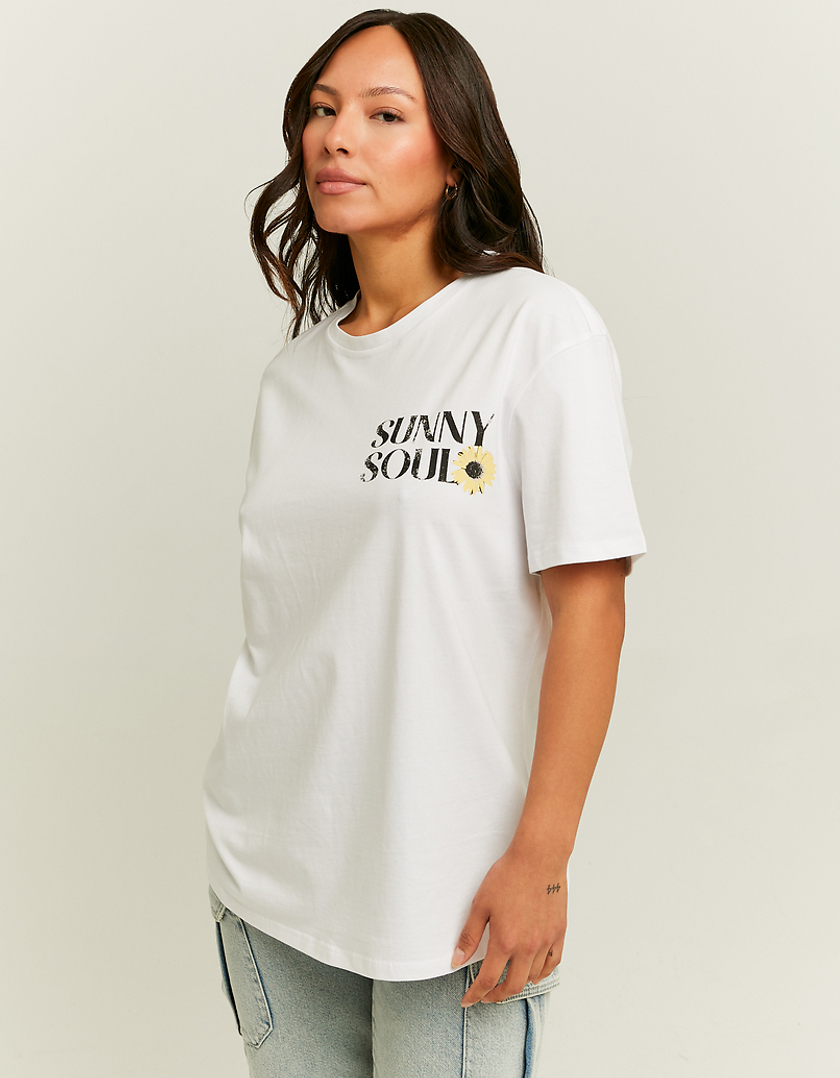 TALLY WEiJL, Schwarzes Oversized Bedrucktes T-Shirt for Women