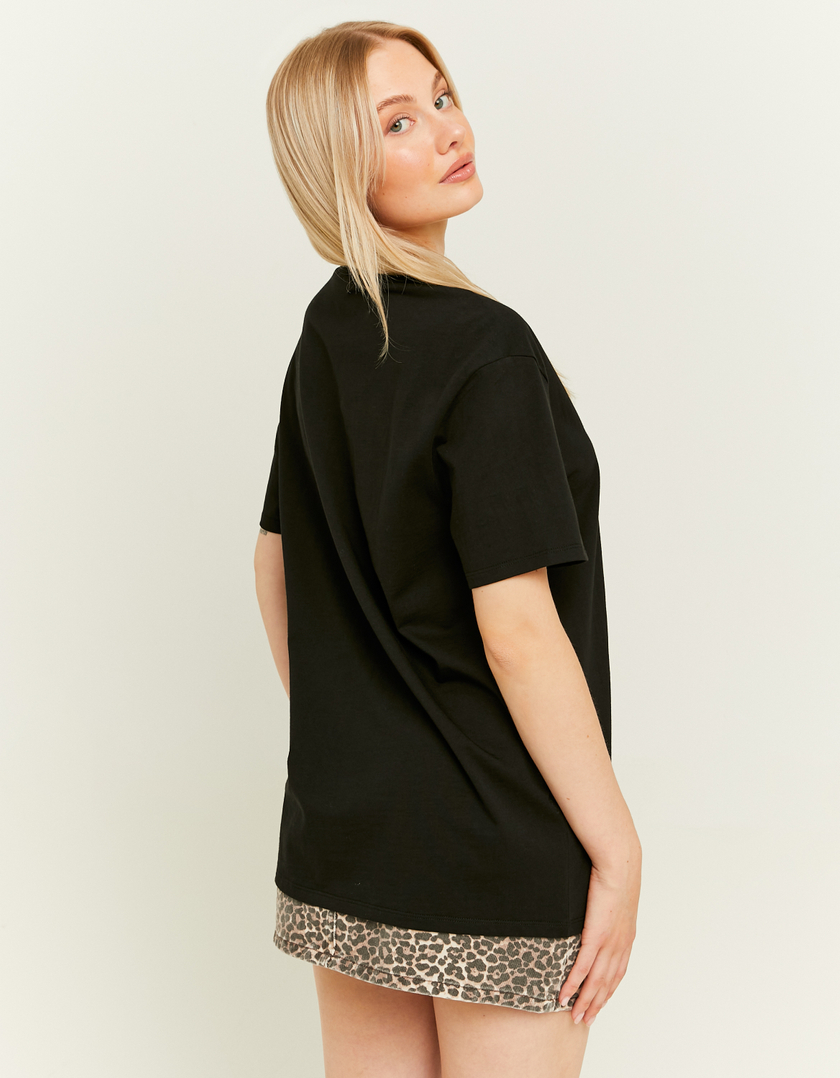 TALLY WEiJL, Black Oversized Basic T-Shirt for Women