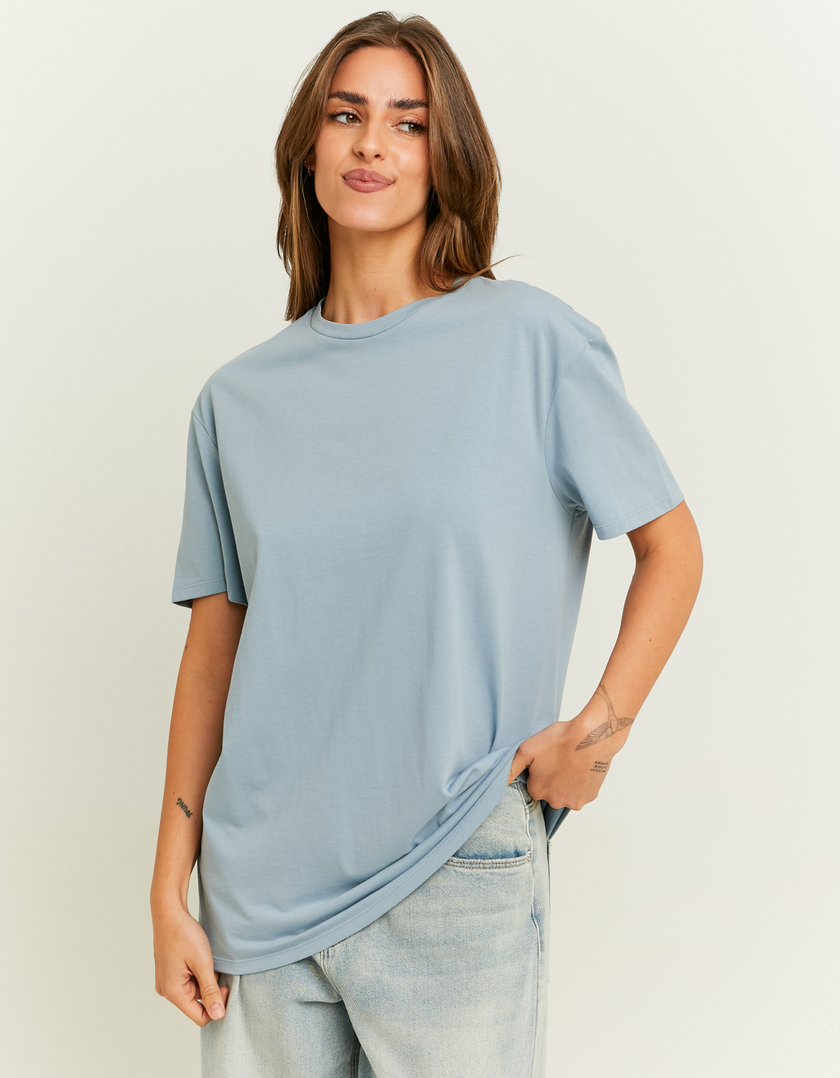 TALLY WEiJL, T-Shirt Bleu Basique Oversize for Women