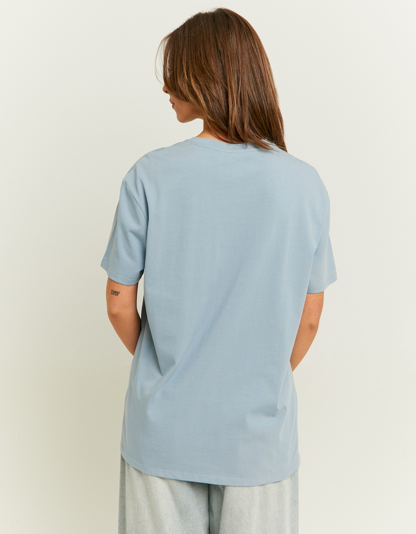 TALLY WEiJL, T-Shirt Bleu Basique Oversize for Women