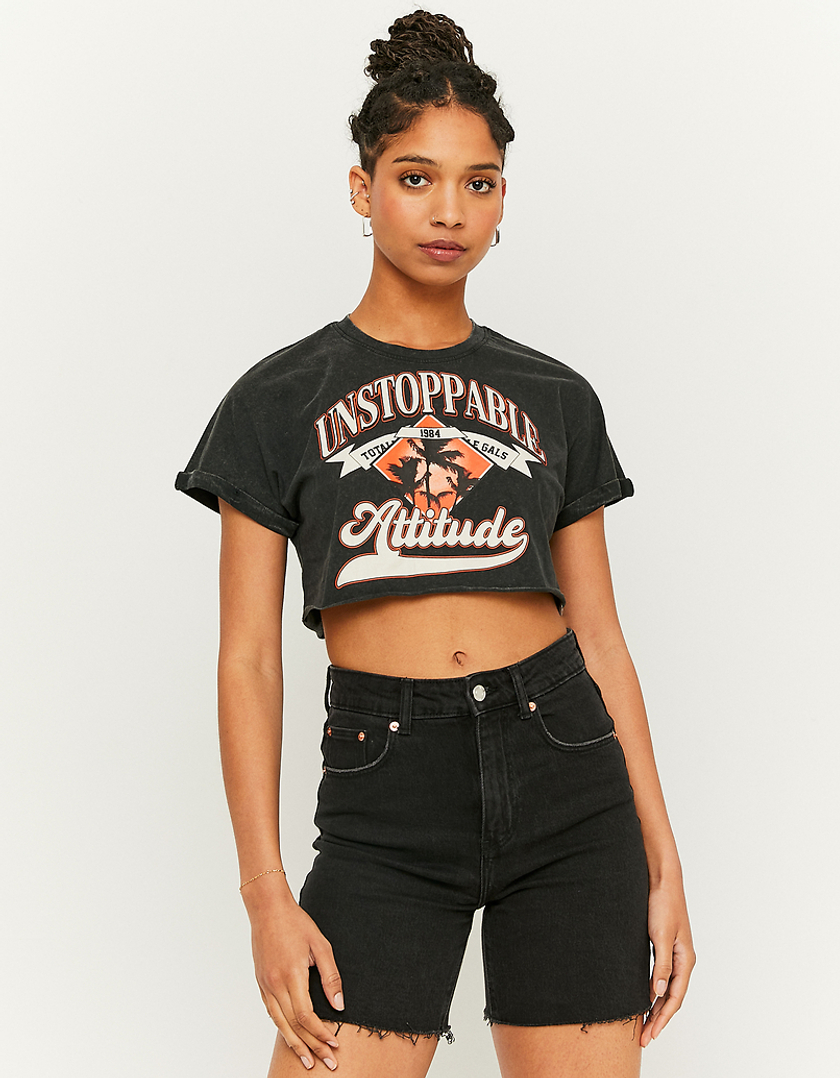 TALLY WEiJL, Cropped Printed T-shirt for Women