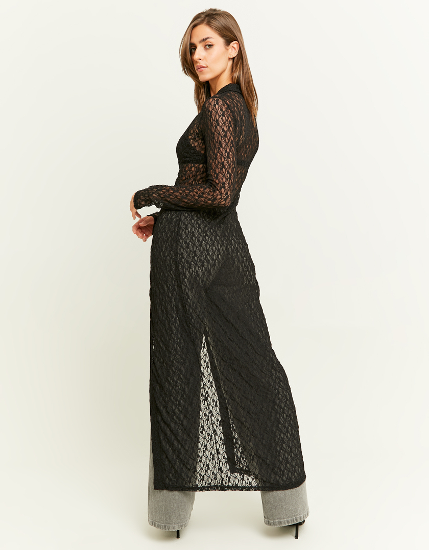 TALLY WEiJL, Black Lace Maxi Shirt for Women