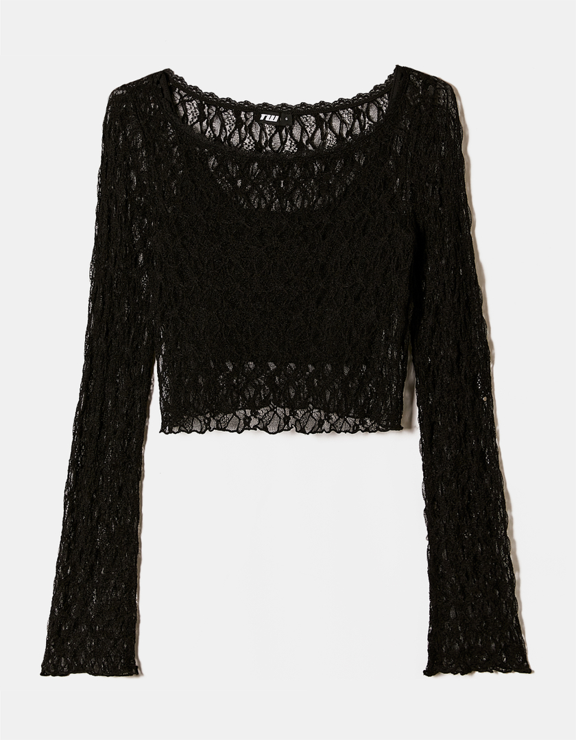 TALLY WEiJL, Black Lace Top with Bra for Women