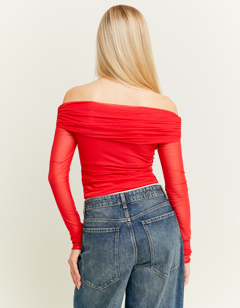 TALLY WEiJL, Schulterfreies rotes Top for Women