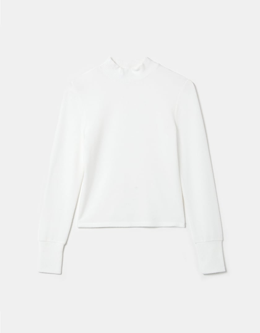 TALLY WEiJL, White Basic Long Sleeves Top for Women