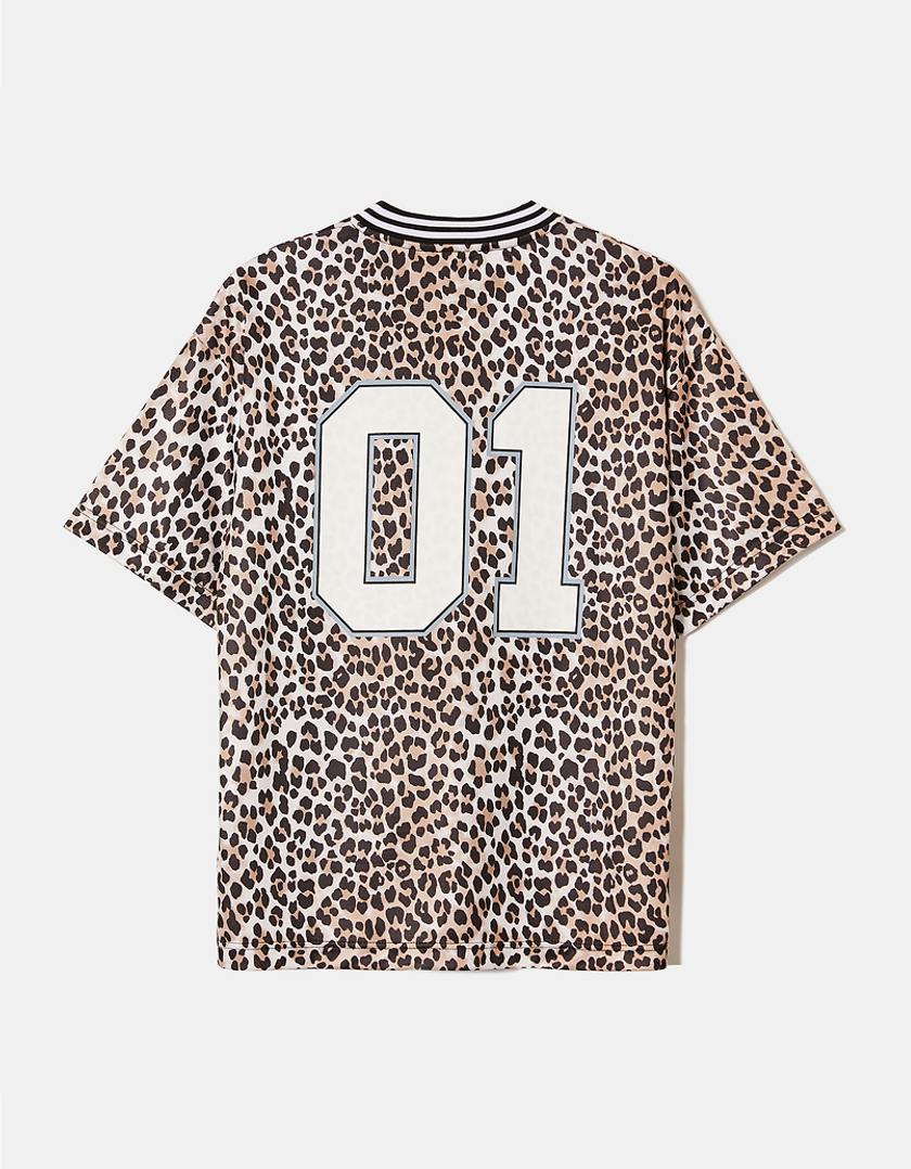 TALLY WEiJL, Leo Print Oversize Football T-shirt for Women