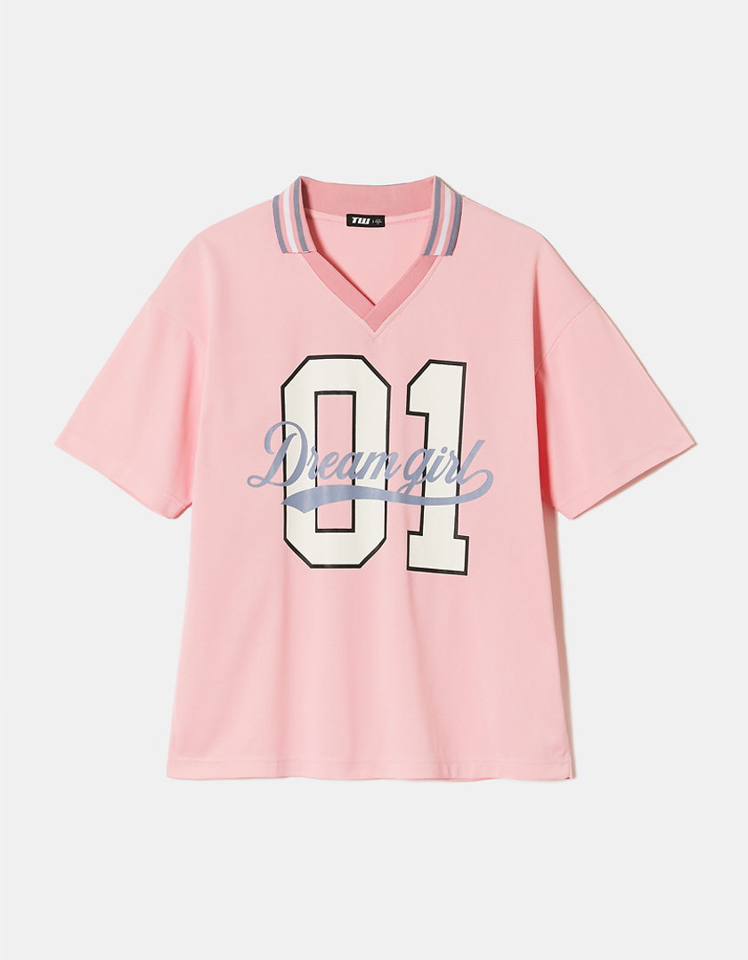 TALLY WEiJL, Football T-shirt Rosa for Women