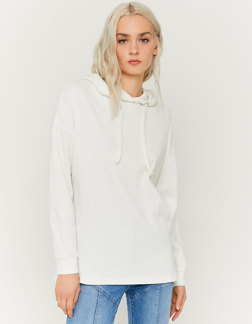 TALLY WEiJL, Weiße Oversize Top mit Kapuze for Women