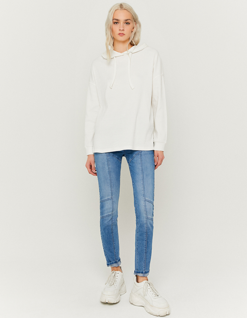 TALLY WEiJL, Weiße Oversize Top mit Kapuze for Women