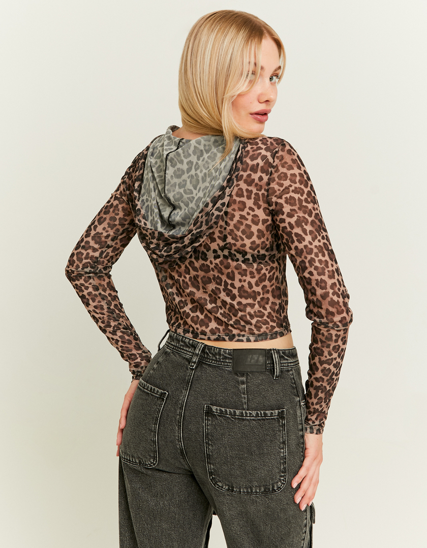 TALLY WEiJL, Top con Cappuccio Stampa Leo for Women