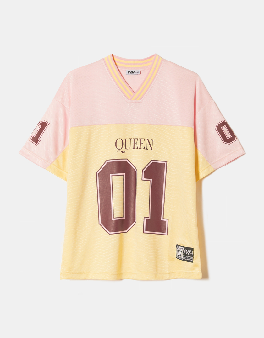 TALLY WEiJL, Football T-shirt Bianca e Gialla for Women