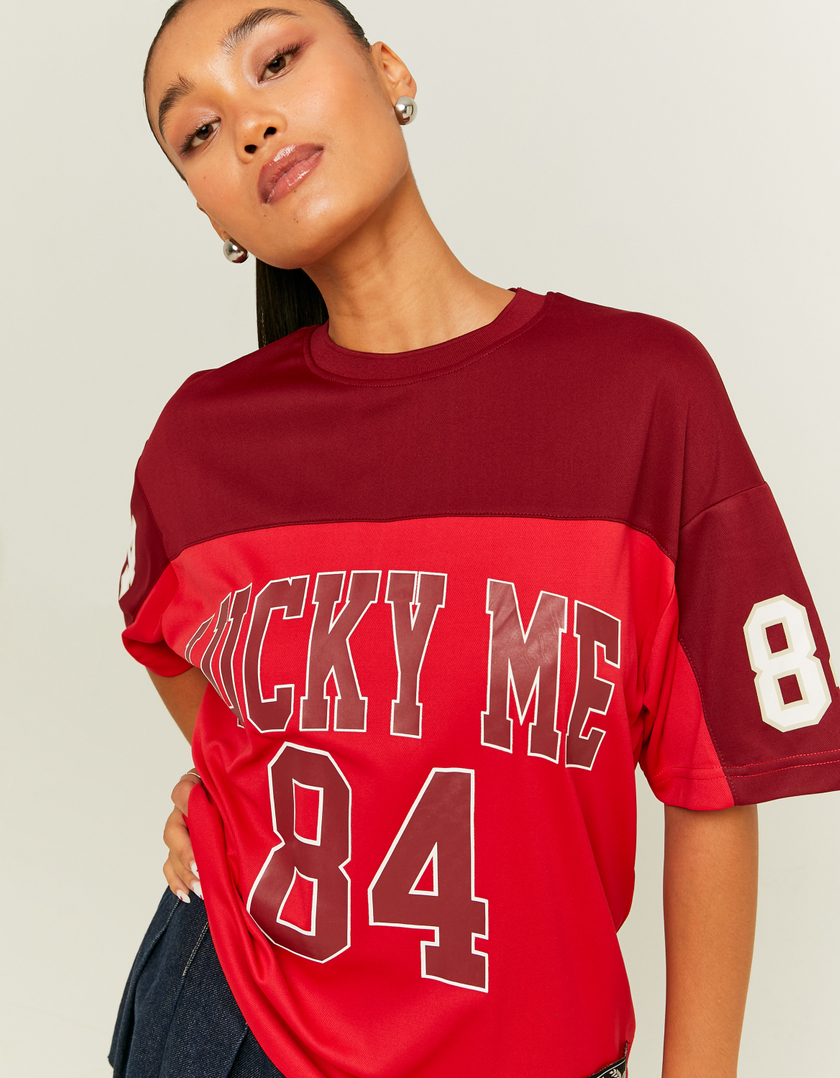 TALLY WEiJL, Rotes Football-T-Shirt for Women