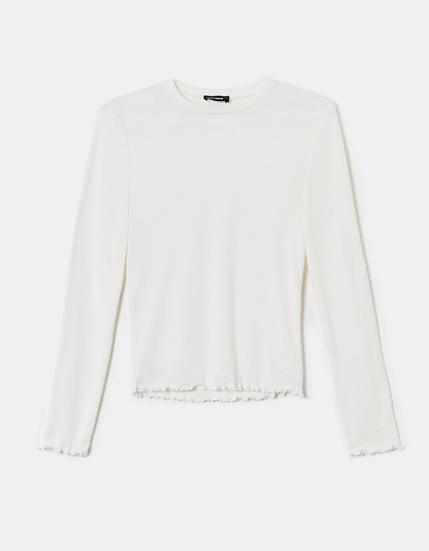 TALLY WEiJL, Top Blanc Bords Ondulés for Women