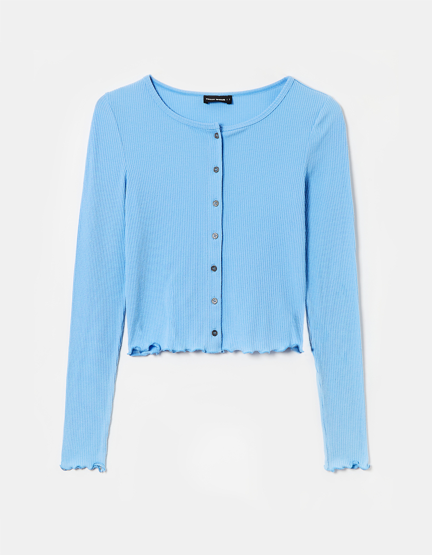 TALLY WEiJL, Blue Basic Buttoned Top for Women