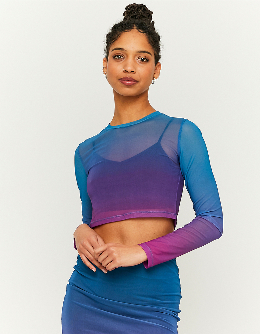 TALLY WEiJL, Tie Dye Mesh Cropped Top for Women