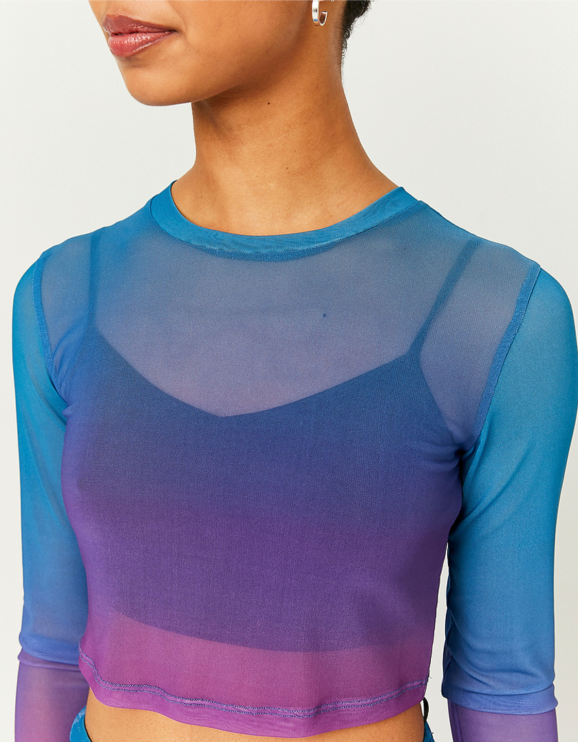 TALLY WEiJL, Top Corto In Mesh Tie Dye for Women