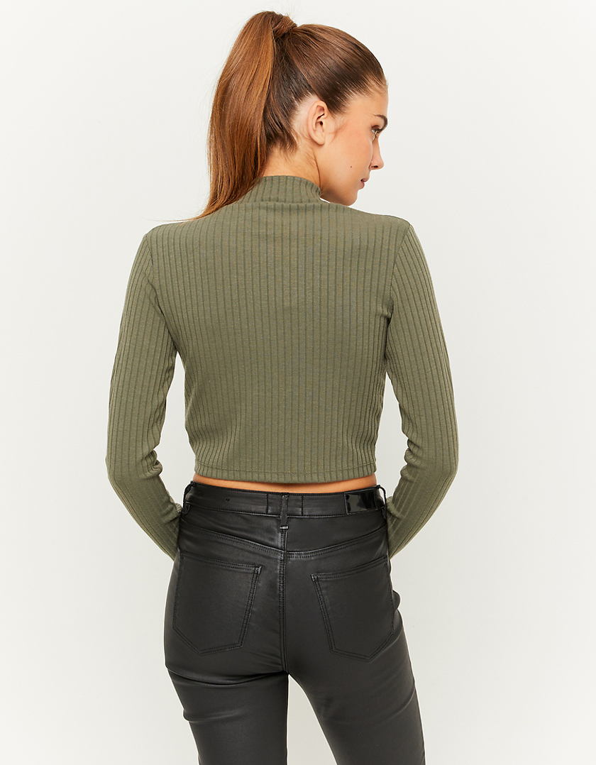 TALLY WEiJL, Green Cropped Basic T-Shirt for Women