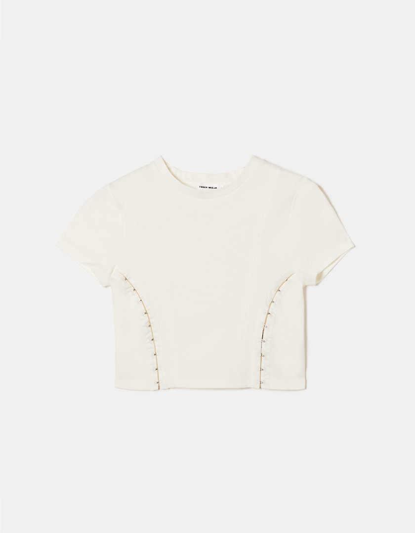 TALLY WEiJL, Cropped Fancy Detail Top for Women