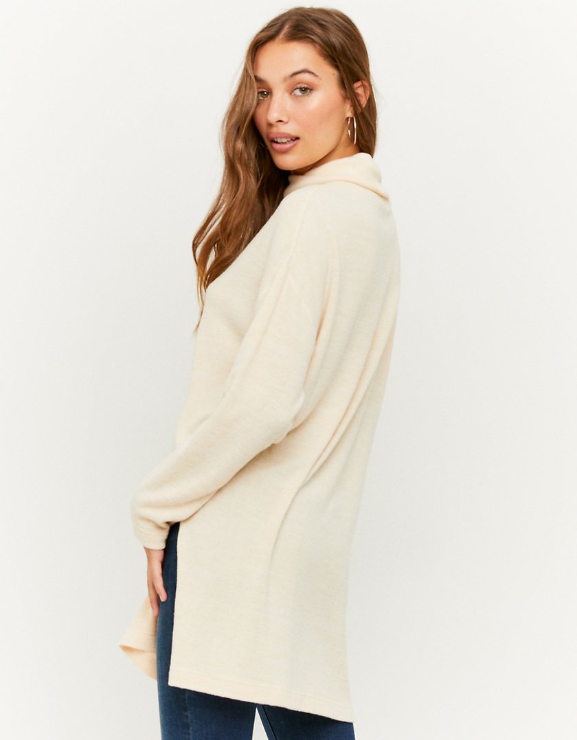 TALLY WEiJL, Pull Oversize Col Roulé Beige for Women